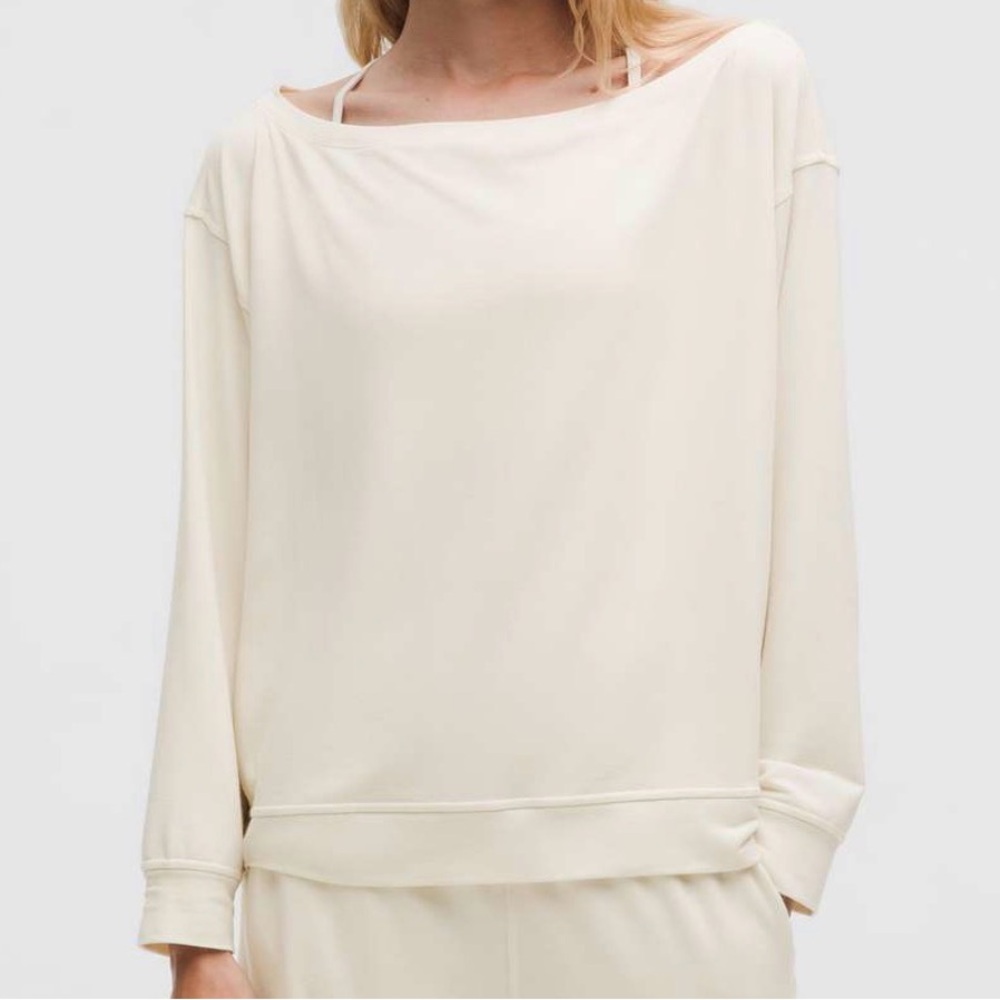 lululemon athletica BeCalm oversized Boatneck CABA XS Cream Women's Top